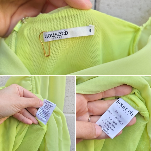 House of CB | Baby Halter Long Sleeve Minidress in Lime Size Small Flawed - Picture 3 of 16